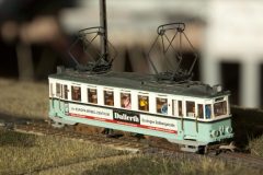 Straßenbahntriebwagen Nr. 9 der END am Hp Schafweide - © Johannes Keller-Harmsen