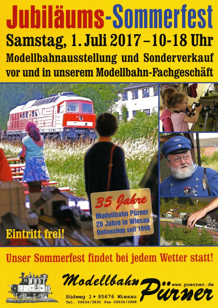 Flyer zum Sommerfest von Modellbahn Pürner