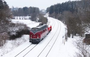 V270.10 der SGL mit dem Schneepflug nach Marktoberndorf